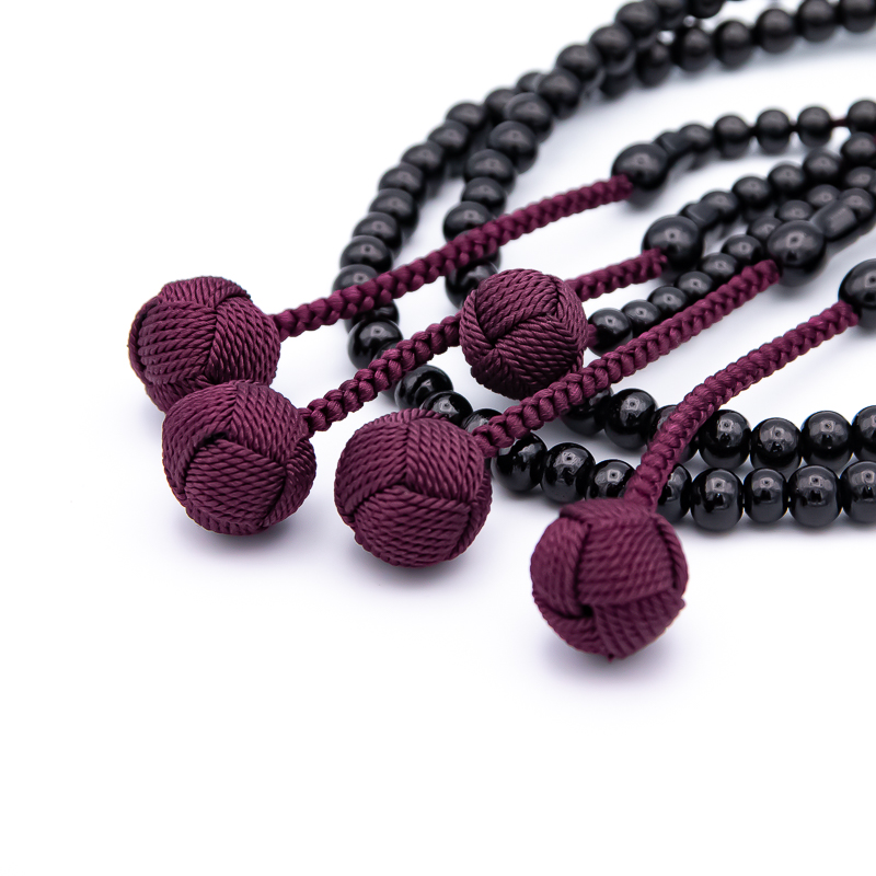 黒檀 紫 数珠 尺寸（大・男性向け） 木 カガリ梵天 創価学会念珠